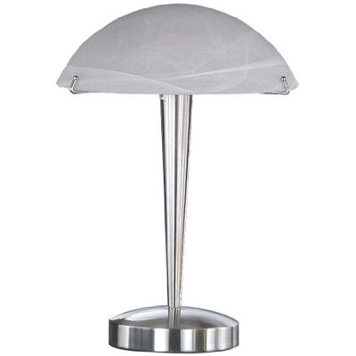 Trio Leuchten bordslampa Henk 5925011-07, metall nickel matt, glas alabasterfarbig vit, 1 x E14, 4 gånger Touch Dimmer Trio Leuchten bordslampa Henk 5925011-07, metall nickel matt, glas alabasterfarbig vit, 1 x E14, 4 gånger Touch Dimmer