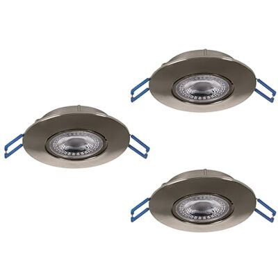 EGLO 3-pack LED infällda spotlights Cedrez, Ø 9 cm, extra platta, med Dip Switch, plast silver, varmvit, neutralvit, kallvit EGLO 3-pack LED infällda spotlights Cedrez, Ø 9 cm, extra platta, med Dip Switch, plast silver, varmvit, neutralvit, kallvit