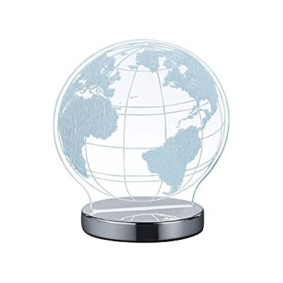 RL LIVE YOUR LIGHT Reality Leuchten R52481106 Globe A, LED-motivbordslampa, akryl, 7 watt, integrerad, krom, 12 x 17, 5 x 20 cm RL LIVE YOUR LIGHT Reality Leuchten R52481106 Globe A, LED-motivbordslampa, akryl, 7 watt, integrerad, krom, 12 x 17, 5 x 20 cm