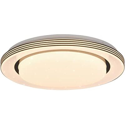 RL LIVE YOUR LIGHT Reality Leuchten LED-taklampa Atria R67041032, plast vit/svart, inkl. 16 watt LED, dimbar, fjärrkontroll, stjärnljuseffekt RL LIVE YOUR LIGHT Reality Leuchten LED-taklampa Atria R67041032, plast vit/svart, inkl. 16 watt LED, dimbar, fjärrkontroll, stjärnljuseffekt
