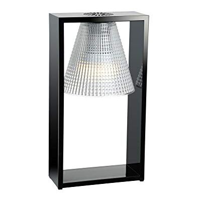 Kartell Light-Air, bord med prägling, glasklar/svart Kartell Light-Air, bord med prägling, glasklar/svart