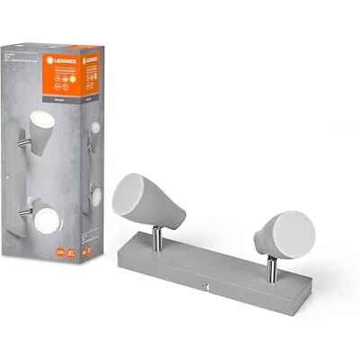 LEDVANCE LED SPOT PEAR spotlight GU10, grå, 2X4.3W, 700lm, 274mm, varmvit ljusfärg, riktat huvud, enkel installation, kan kombineras med smarta GU10-lampor, IP20, 2700K LEDVANCE LED SPOT PEAR spotlight GU10, grå, 2X4.3W, 700lm, 274mm, varmvit ljusfärg, riktat huvud, enkel installation, kan kombineras med smarta GU10-lampor, IP20, 2700K