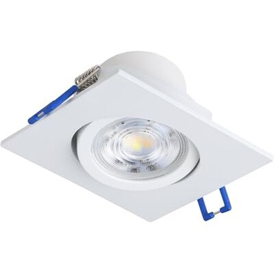 EGLO 3-pack infällda spotlights Saliceto, dimbara kvadratiska takspots i vit aluminium, neutralvit, 8,8 x 8,8 cm EGLO 3-pack infällda spotlights Saliceto, dimbara kvadratiska takspots i vit aluminium, neutralvit, 8,8 x 8,8 cm