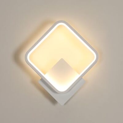 Osairous LED-vägglampor för inomhusbruk, 17 W, 1912 lm, modern fyrkantig LED-vägglampa, väggbelysning i aluminium för sovrum, vardagsrum, hall, trapphus, vit, 3000 K varmvitt Osairous LED-vägglampor för inomhusbruk, 17 W, 1912 lm, modern fyrkantig LED-vägglampa, väggbelysning i aluminium för sovrum, vardagsrum, hall, trapphus, vit, 3000 K varmvitt