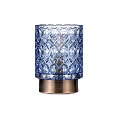 Pauleen 48242 Chic Glamour Mobil bordslampa Glas Bordslampa Timerfunktion 6 tim batteri Glaslampa utan sladd Blå/mässing Pauleen 48242 Chic Glamour Mobil bordslampa Glas Bordslampa Timerfunktion 6 tim batteri Glaslampa utan sladd Blå/mässing