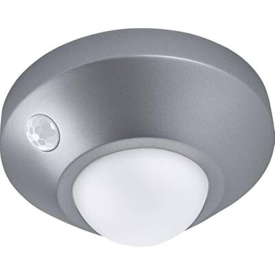 OSRAM NIGHTLUX taklampa, silver, med rörelse- och ljussensor, batteridriven, IP20, 105 lm, 4000K, enkel installation och robust hölje. OSRAM NIGHTLUX taklampa, silver, med rörelse- och ljussensor, batteridriven, IP20, 105 lm, 4000K, enkel installation och robust hölje.