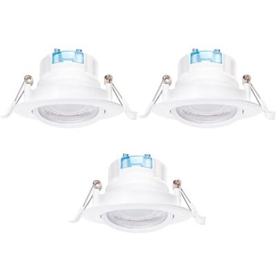 Glowster 5W rund infälld LED-downlight, justerbar vinkel, vitt ljus perfekt för omgivande belysning och inomhusfokus. Glowster 5W rund infälld LED-downlight, justerbar vinkel, vitt ljus perfekt för omgivande belysning och inomhusfokus.