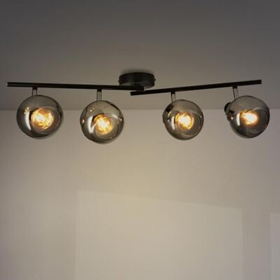 M Ledme Glasserie taklampa med 4 spotlights, inomhus LED-spotlight för tak E14 glödlampor, LED-taklampa med svart finish (glödlampa ingår inte) M Ledme Glasserie taklampa med 4 spotlights, inomhus LED-spotlight för tak E14 glödlampor, LED-taklampa med svart finish (glödlampa ingår inte)