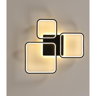 Comely Modern Square Dimmable LED Ceiling Light, 57cm 45W 3000K-6500K Black, Modern LED Ceiling Light with Remote Control for Bedroom, Living Room Comely Modern Square Dimmable LED Ceiling Light, 57cm 45W 3000K-6500K Black, Modern LED Ceiling Light with Remote Control for Bedroom, Living Room