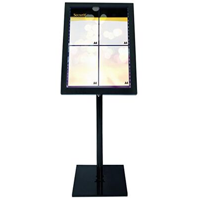 Securit MCS-4A4-BL-SET svart stjärna LED-informationsdisplay med vita lysdioder, 5 m kabel, monteringsbultar, metallpanel och magneter Securit MCS-4A4-BL-SET svart stjärna LED-informationsdisplay med vita lysdioder, 5 m kabel, monteringsbultar, metallpanel och magneter