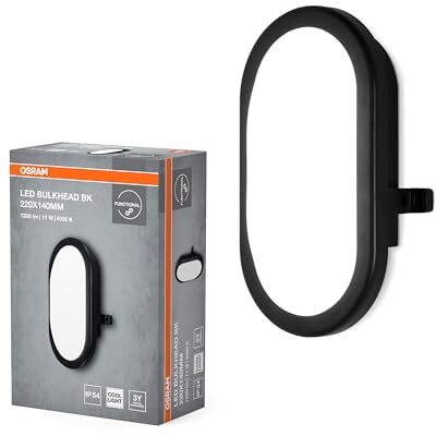 OSRAM LED vägglampa 11W Skott, 4000K, 840 lm, IP54, IK06, stötsäkert, svart hölje, strålvinkel 120°, för källare och garage OSRAM LED vägglampa 11W Skott, 4000K, 840 lm, IP54, IK06, stötsäkert, svart hölje, strålvinkel 120°, för källare och garage