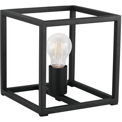 EGLO bordslampa Eldrick, nattlampa Kubus, bordbelysning vardagsrum i svart metall, E27 sockel EGLO bordslampa Eldrick, nattlampa Kubus, bordbelysning vardagsrum i svart metall, E27 sockel