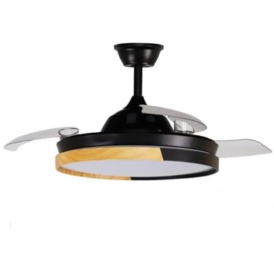 Eden 72W DC fläkt 3 x utfällbara blad, 7200lm LED-ljus 3000-6000K, fjärrkontroll, minne och timer för luftkonditionering och miljö. Eden 72W DC fläkt 3 x utfällbara blad, 7200lm LED-ljus 3000-6000K, fjärrkontroll, minne och timer för luftkonditionering och miljö.