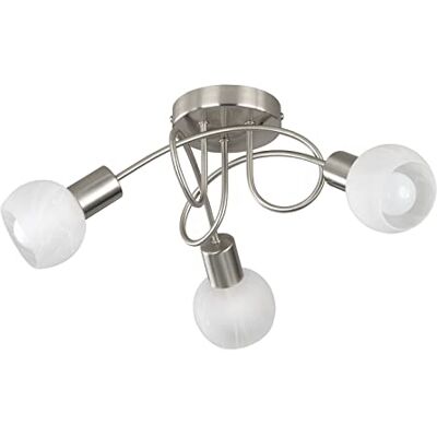 RL LIVE YOUR LIGHT Reality Leuchten R60173007 Antibes A++ till E, taklampa, metall, E14, nickel matt/krom, 47 x 47 x 20 cm RL LIVE YOUR LIGHT Reality Leuchten R60173007 Antibes A++ till E, taklampa, metall, E14, nickel matt/krom, 47 x 47 x 20 cm