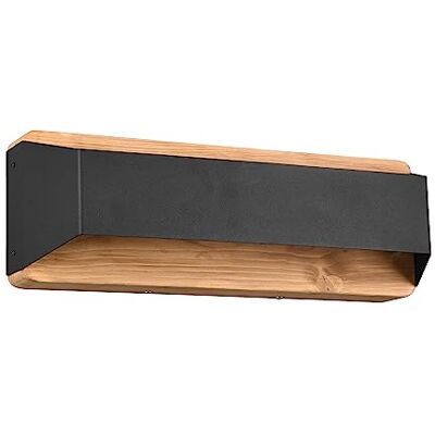 Trio Leuchten LED vägglampa Arino 224819132, metall svart matt, trä, inkl. 13,5 watt LED, strömbrytare dimmer Trio Leuchten LED vägglampa Arino 224819132, metall svart matt, trä, inkl. 13,5 watt LED, strömbrytare dimmer