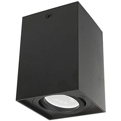 Maclean MCE426 B Takmonterad lampa med GU10-sockel för LED och halogenlampor upp till 40 W utanpåliggande vridbar aluminium (svart, 1 st – fyrkantig) Maclean MCE426 B Takmonterad lampa med GU10-sockel för LED och halogenlampor upp till 40 W utanpåliggande vridbar aluminium (svart, 1 st – fyrkantig)