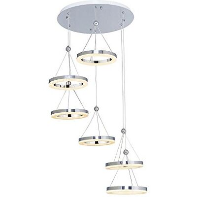 Homemania Galya Hängande golvlampa, kromad metall, 50 x 50 x 120 cm, 1 x LED, 72 W, 7560 LM, 4 200 K, naturligt vitt ljus Homemania Galya Hängande golvlampa, kromad metall, 50 x 50 x 120 cm, 1 x LED, 72 W, 7560 LM, 4 200 K, naturligt vitt ljus