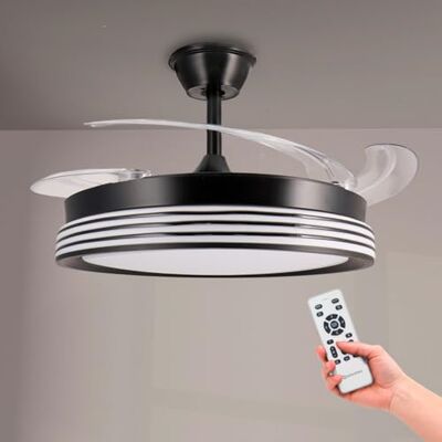 M mimotec Black Aline Led takfläkt, färgtemperatur justerbar sommar/vinterfunktion, 6 hastigheter, LM8849 M mimotec Black Aline Led takfläkt, färgtemperatur justerbar sommar/vinterfunktion, 6 hastigheter, LM8849