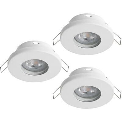 EGLO 3-pack LED infällda spotlights Favazzina, runda taklampor, platta metall i vitt, inkl. GU10 lampa, varmvit, Ø 8,5 cm EGLO 3-pack LED infällda spotlights Favazzina, runda taklampor, platta metall i vitt, inkl. GU10 lampa, varmvit, Ø 8,5 cm