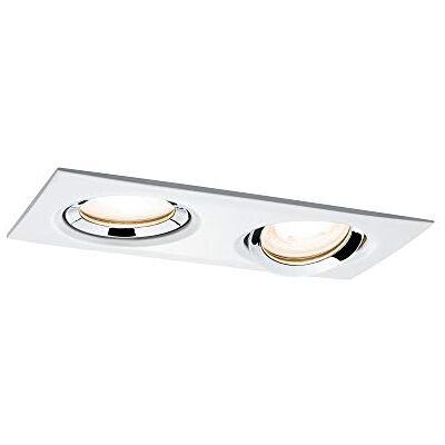 Paulmann 92902 Nova LED installationslampa vinklad svängbar inkl. 1 x 2 x 7 watt dimbar installationsstrålkastare vit matt, krom spot alu zink en golvlampa 2700 K GU10 Paulmann 92902 Nova LED installationslampa vinklad svängbar inkl. 1 x 2 x 7 watt dimbar installationsstrålkastare vit matt, krom spot alu zink en golvlampa 2700 K GU10