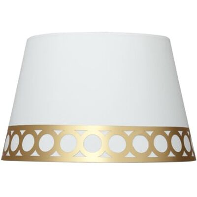 PRENDELUZ Bordsskärm i vitt och guld, mått 25 x 20 x 15 cm, perfekt för inredning och inomhusmiljö. PRENDELUZ Bordsskärm i vitt och guld, mått 25 x 20 x 15 cm, perfekt för inredning och inomhusmiljö.