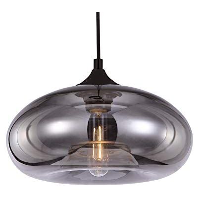 LUSSIOL Pendellampa bronk, glas mercuriserad, 40 W, grå, ø 18 x H 30 cm LUSSIOL Pendellampa bronk, glas mercuriserad, 40 W, grå, ø 18 x H 30 cm