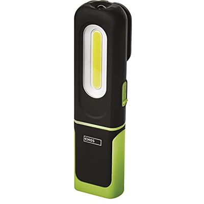 EMOS – uppladdningsbar LED-arbet – magnetisk fot, krok, justerbar – stötbeständig, vattentät – 300 lm, max. 45 m – 3 ljuslägen – 7 timmar – USB-kabel – IP43 för utomhusbruk – svart-grön EMOS – uppladdningsbar LED-arbet – magnetisk fot, krok, justerbar – stötbeständig, vattentät – 300 lm, max. 45 m – 3 ljuslägen – 7 timmar – USB-kabel – IP43 för utomhusbruk – svart-grön