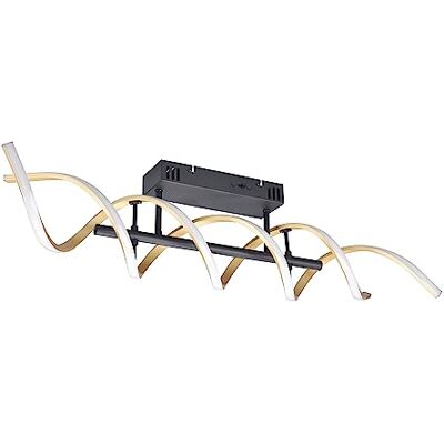 Trio Leuchten LED-taklampa Sequence 641810208, aluminium mässing/svart matt, inkl. 41 watt LED, strömbrytare dimmer, färgväxling Trio Leuchten LED-taklampa Sequence 641810208, aluminium mässing/svart matt, inkl. 41 watt LED, strömbrytare dimmer, färgväxling