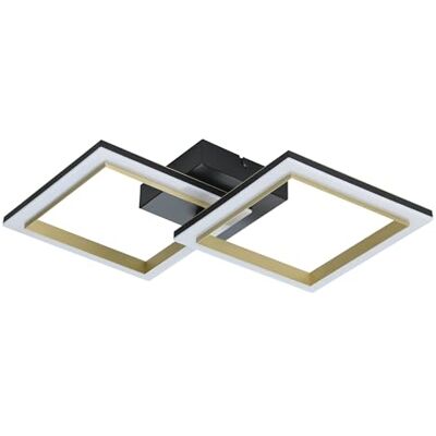 EGLO LED taklampa Calliera, dimbar i steg, lampa för vardagsrumstak, metall och plast i svart och mässing, varmvit, 31 x 52,5 cm EGLO LED taklampa Calliera, dimbar i steg, lampa för vardagsrumstak, metall och plast i svart och mässing, varmvit, 31 x 52,5 cm