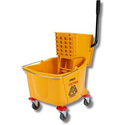 Carlisle FoodService Products CFS CFS 3690404 kommersiell mopphink med sidotryckskruv, 35 quart kapacitet, gul Carlisle FoodService Products CFS CFS 3690404 kommersiell mopphink med sidotryckskruv, 35 quart kapacitet, gul