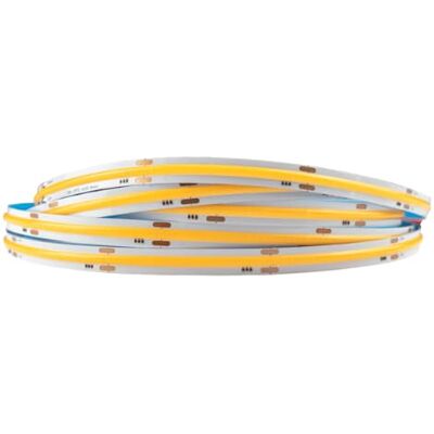 VoltShine 24 V, 10 W och 8 mm bred COB LED-remsa, ger 3 000 ºK varm belysning, perfekt för att skapa mysiga inomhusmiljöer. IP20 skyddsklass VoltShine 24 V, 10 W och 8 mm bred COB LED-remsa, ger 3 000 ºK varm belysning, perfekt för att skapa mysiga inomhusmiljöer. IP20 skyddsklass