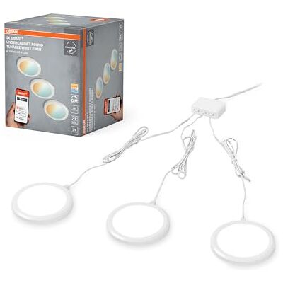 OSRAM SMART+ WiFi underskåpsljus, rund, vit, 6,5W, 375lm, 83mm, justerbart vitt ljus, dimbar, lång livslängd, enkel montering, styrbar av ca, 3000K 6500K, för kök, hyllor OSRAM SMART+ WiFi underskåpsljus, rund, vit, 6,5W, 375lm, 83mm, justerbart vitt ljus, dimbar, lång livslängd, enkel montering, styrbar av ca, 3000K 6500K, för kök, hyllor