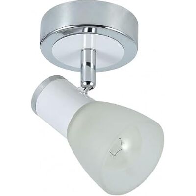 Zarivy 1 x E14 LED-spotlight vit/krom, mått 14 x 8,5 x 11,5 cm, perfekt för dekorativ och funktionell belysning i hem och kontor. Zarivy 1 x E14 LED-spotlight vit/krom, mått 14 x 8,5 x 11,5 cm, perfekt för dekorativ och funktionell belysning i hem och kontor.