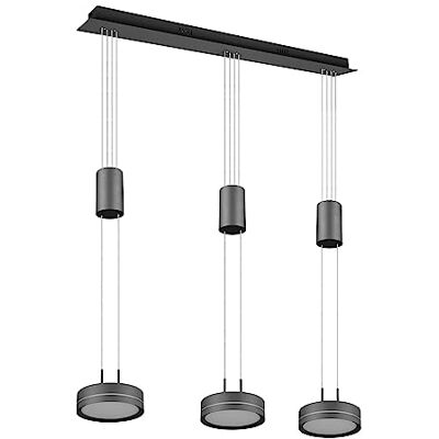 Trio Leuchten LED-pendellampa, Franklin 326510342, antracitgrå metall, inkl. 2 x 9 watt LED, strömbrytare dimmer Trio Leuchten LED-pendellampa, Franklin 326510342, antracitgrå metall, inkl. 2 x 9 watt LED, strömbrytare dimmer