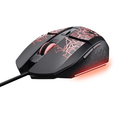 GXTrust 1113 Vylax LED-spelmus med 6 programmerbara knappar, avancerad programvara, flerfärgad LED-belysning, 200–6400 DPI, 1,5 m USB-kabel, upplyst RGB-datormus för PC, svart GXTrust 1113 Vylax LED-spelmus med 6 programmerbara knappar, avancerad programvara, flerfärgad LED-belysning, 200–6400 DPI, 1,5 m USB-kabel, upplyst RGB-datormus för PC, svart