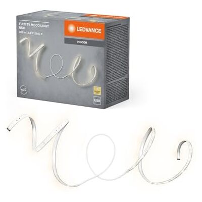 LEDVANCE TV MOOD LED-remsa med USB-anslutning, 2,8 W, 200 lm, varmvitt ljus med 3500 K, flexibel och böjbar, för inomhusbruk, självhäftande, LED ej utbytbar, enkel installation LEDVANCE TV MOOD LED-remsa med USB-anslutning, 2,8 W, 200 lm, varmvitt ljus med 3500 K, flexibel och böjbar, för inomhusbruk, självhäftande, LED ej utbytbar, enkel installation
