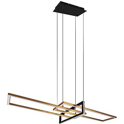 Trio Leuchten LED-pendellampa Salinas 320310308, metall mässing/svart matt, inkl. 34 watt LED, strömbrytare dimmer Trio Leuchten LED-pendellampa Salinas 320310308, metall mässing/svart matt, inkl. 34 watt LED, strömbrytare dimmer