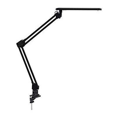 ALCO LED skrivbord/arbetsplatta lampa med bordsklämma och praktisk dubbelarm, svart, på/av-knapp, 20 lysdioder, plast, 7 watt, ca 62 x 4,5 x 50 cm ALCO LED skrivbord/arbetsplatta lampa med bordsklämma och praktisk dubbelarm, svart, på/av-knapp, 20 lysdioder, plast, 7 watt, ca 62 x 4,5 x 50 cm