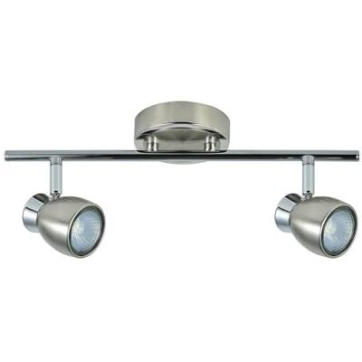 VoltShine Grenuttag – grenuttag med 2 lampor, typ gu10, i nickel, mått 14 x 36,5 x 10 cm, perfekt för belysning* VoltShine Grenuttag – grenuttag med 2 lampor, typ gu10, i nickel, mått 14 x 36,5 x 10 cm, perfekt för belysning*