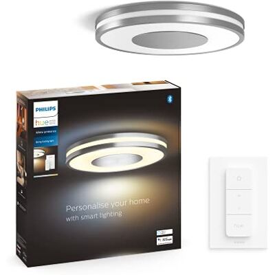 Philips Being silver (inkluderar en Hue Dimmer Switch): plafond, White Ambiance, Zigbee & BT, röststyrning via Amazon Alexa, Google Home, Siri Philips Being silver (inkluderar en Hue Dimmer Switch): plafond, White Ambiance, Zigbee & BT, röststyrning via Amazon Alexa, Google Home, Siri