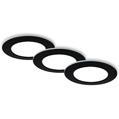 BRILONER Sats med 3 LED-belysningslampor i taket, infällda lampor CCT, LED-belysning i badrummet, infälld strålkastare i badrummet IP44, svart, 92x45 (DxH) BRILONER Sats med 3 LED-belysningslampor i taket, infällda lampor CCT, LED-belysning i badrummet, infälld strålkastare i badrummet IP44, svart, 92x45 (DxH)