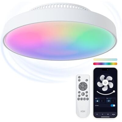 KSIX smart your tech KSIX Mistral App Tuya bladlös takfläkt, Ø 43,6 cm, 6 hastigheter, RGBIC+CCT-lampor, 4 000 lm KSIX smart your tech KSIX Mistral App Tuya bladlös takfläkt, Ø 43,6 cm, 6 hastigheter, RGBIC+CCT-lampor, 4 000 lm