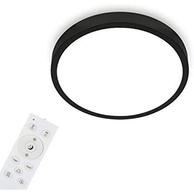 BRILONER LED taklampa RGBW, LED taklampa dimbar, färgglada ljusfärger, neutral vit, utanpåliggande lampa, fjärrkontroll, svart, Ø380x50 mm BRILONER LED taklampa RGBW, LED taklampa dimbar, färgglada ljusfärger, neutral vit, utanpåliggande lampa, fjärrkontroll, svart, Ø380x50 mm