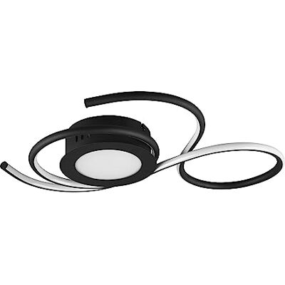 Trio Leuchten LED-taklampa Jive 623410232, metall svart matt, inkl. 36 watt LED, fjärrkontroll, dimmer, färgförändring, nattlampa Trio Leuchten LED-taklampa Jive 623410232, metall svart matt, inkl. 36 watt LED, fjärrkontroll, dimmer, färgförändring, nattlampa