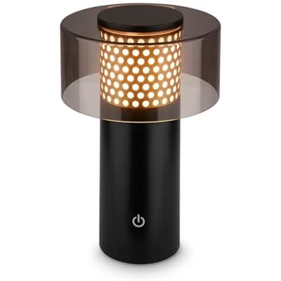 BRILONER IP44 LED trådlös bord med touchfunktion, dimbar, varmt vitt ljus, 13 x 20,5 cm, svart-guld BRILONER IP44 LED trådlös bord med touchfunktion, dimbar, varmt vitt ljus, 13 x 20,5 cm, svart-guld