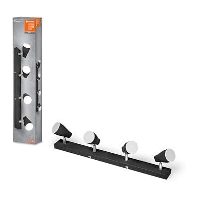 LEDVANCE LED SPOT PEAR spotlight GU10, svart, 4X4.3W, 1400lm, 614mm, varmvit ljusfärg, riktat huvud, enkel installation, kan kombineras med smarta GU10-lampor, IP20, 2700K LEDVANCE LED SPOT PEAR spotlight GU10, svart, 4X4.3W, 1400lm, 614mm, varmvit ljusfärg, riktat huvud, enkel installation, kan kombineras med smarta GU10-lampor, IP20, 2700K