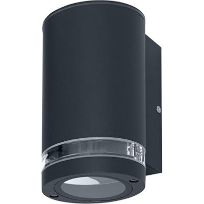 OSRAM utomhusvägglampa GU10 downlight med spaltring, indirekt ljus, aluminiumhus mörkgrå, IP44 & IK03, vägglampa för fasader OSRAM utomhusvägglampa GU10 downlight med spaltring, indirekt ljus, aluminiumhus mörkgrå, IP44 & IK03, vägglampa för fasader