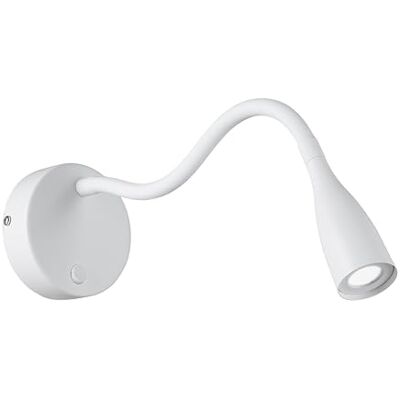 EGLO Olivandino LED-vägglampa, läslampa med svanhals, väggmontering, väggsänglampa med strömbrytare, för sovrum, vit metall och vit plast, varmvitt ljus EGLO Olivandino LED-vägglampa, läslampa med svanhals, väggmontering, väggsänglampa med strömbrytare, för sovrum, vit metall och vit plast, varmvitt ljus