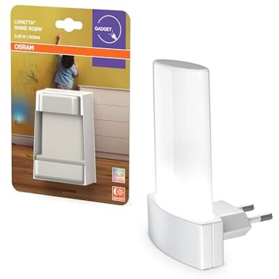 OSRAM RGB-sockel nattlampa, RGB färgändring, dagsljussensor, 2700-6000K, 0,28W, vit, skyddsklass IP20, för barnrum och sällskapsytor OSRAM RGB-sockel nattlampa, RGB färgändring, dagsljussensor, 2700-6000K, 0,28W, vit, skyddsklass IP20, för barnrum och sällskapsytor
