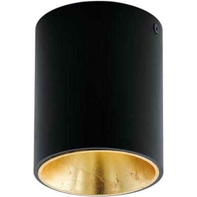 EGLO LED-taklampa Polasso, 1 lampa taklampa, material: aluminium, plast, färg: svart, guld, Ø: 10 cm EGLO LED-taklampa Polasso, 1 lampa taklampa, material: aluminium, plast, färg: svart, guld, Ø: 10 cm
